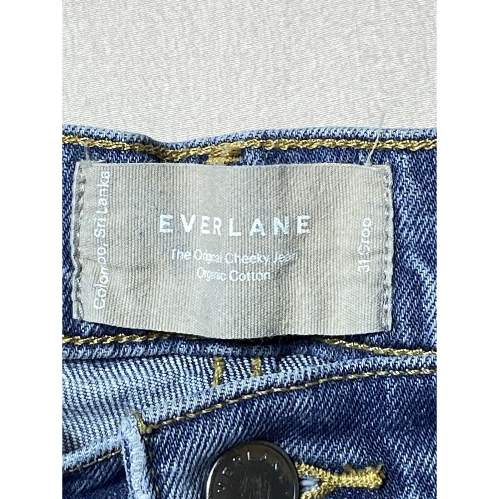 Everlane 90s Cheeky High Rise Straight Leg Jeans Womens 31 Crop Blue Denim Denim - Picture 5 of 9